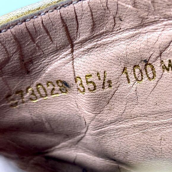 Authentic Gucci Quilted Leather Espadrille Sandals Size 35,5 Gold Color - Picture 8 of 13